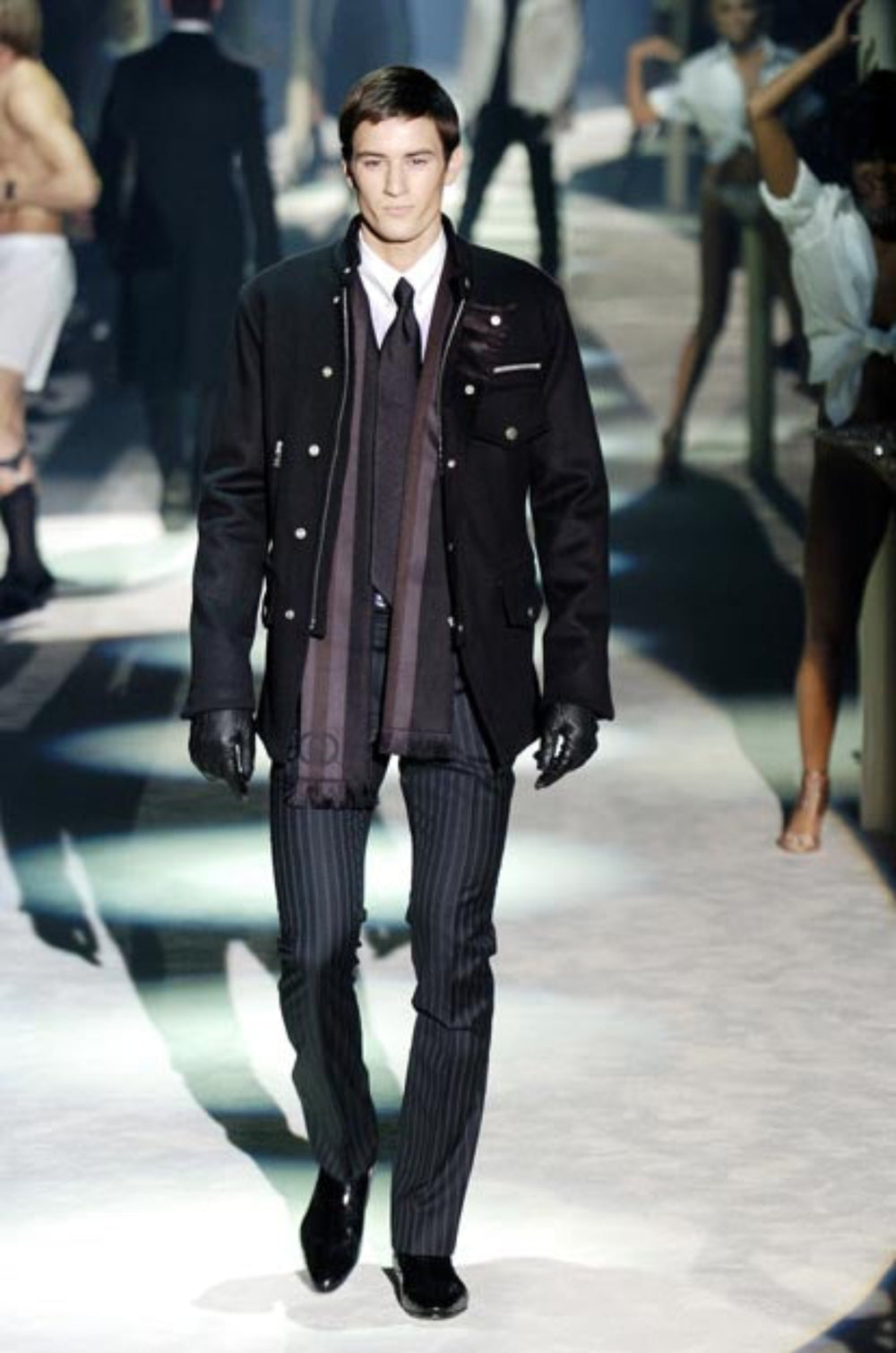 A/W2004 Gucci by Tom Ford runway multi-pocket wool coat
