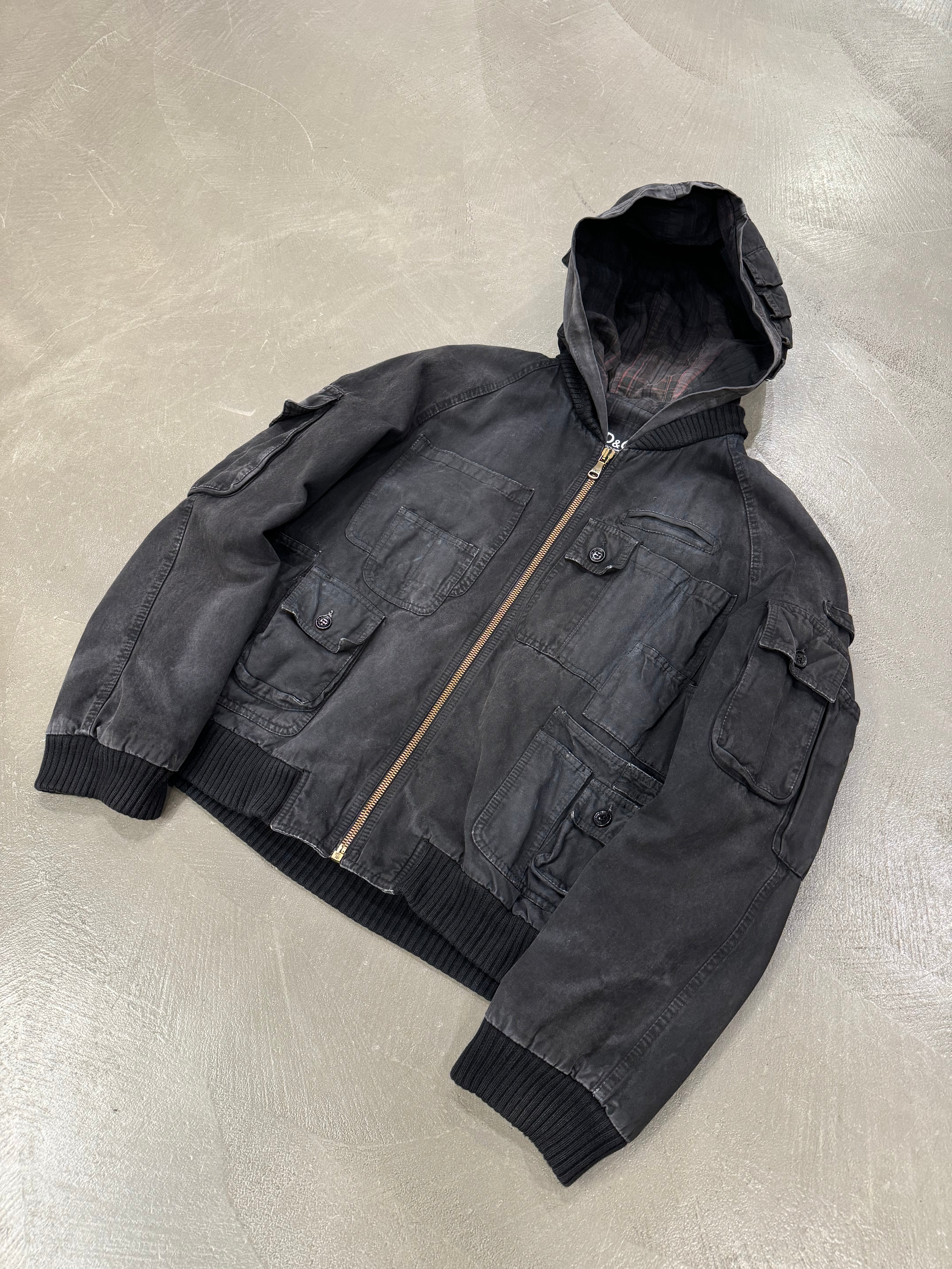 2003 DOLCE&GABBANA ドッキング リバーシブル ボンバー A/W 2003 Dolce & Gabbana multi pocket cargo bomber jacket