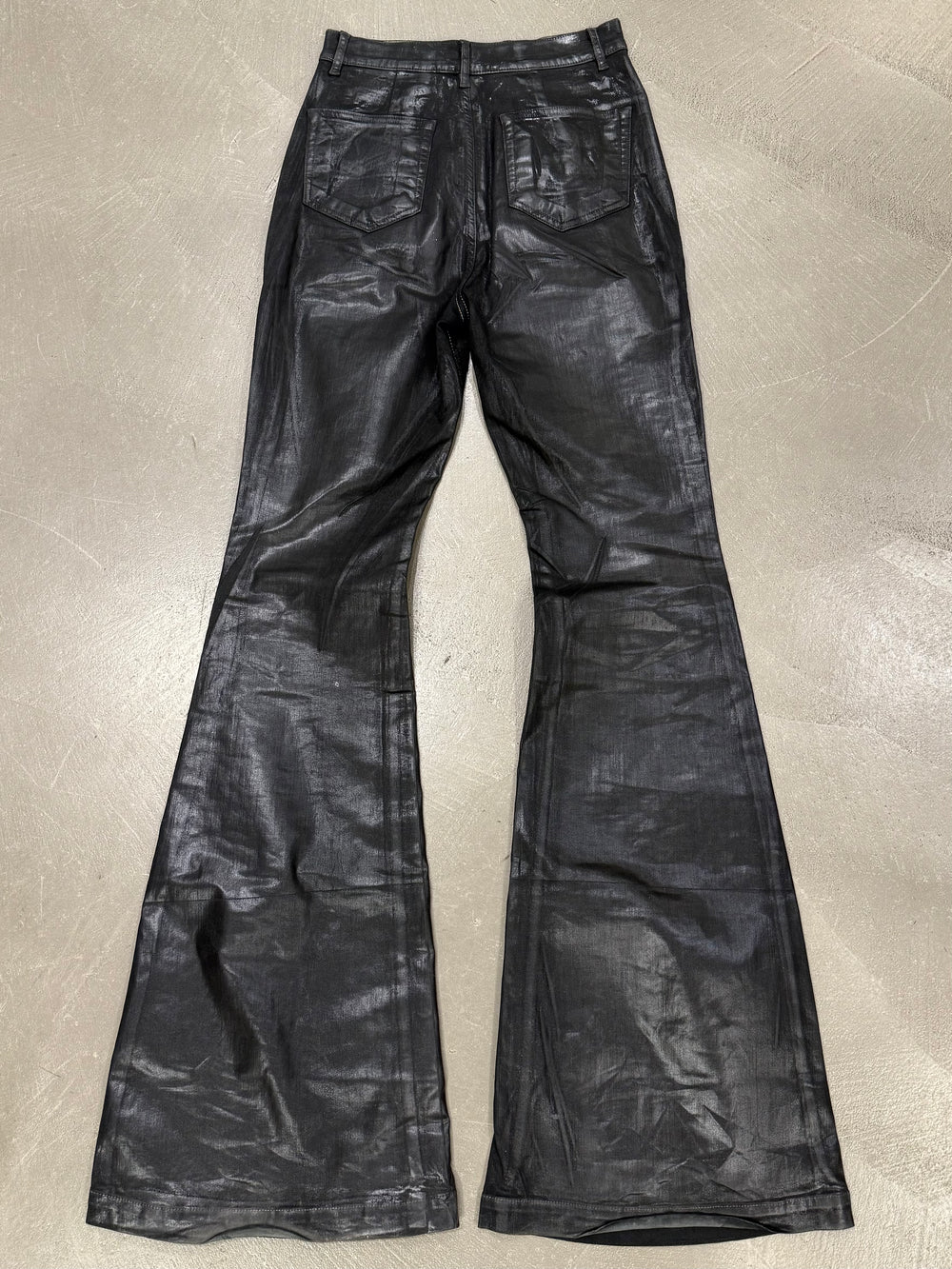 2022 Rick Owens coated “bolans bootcut” pants