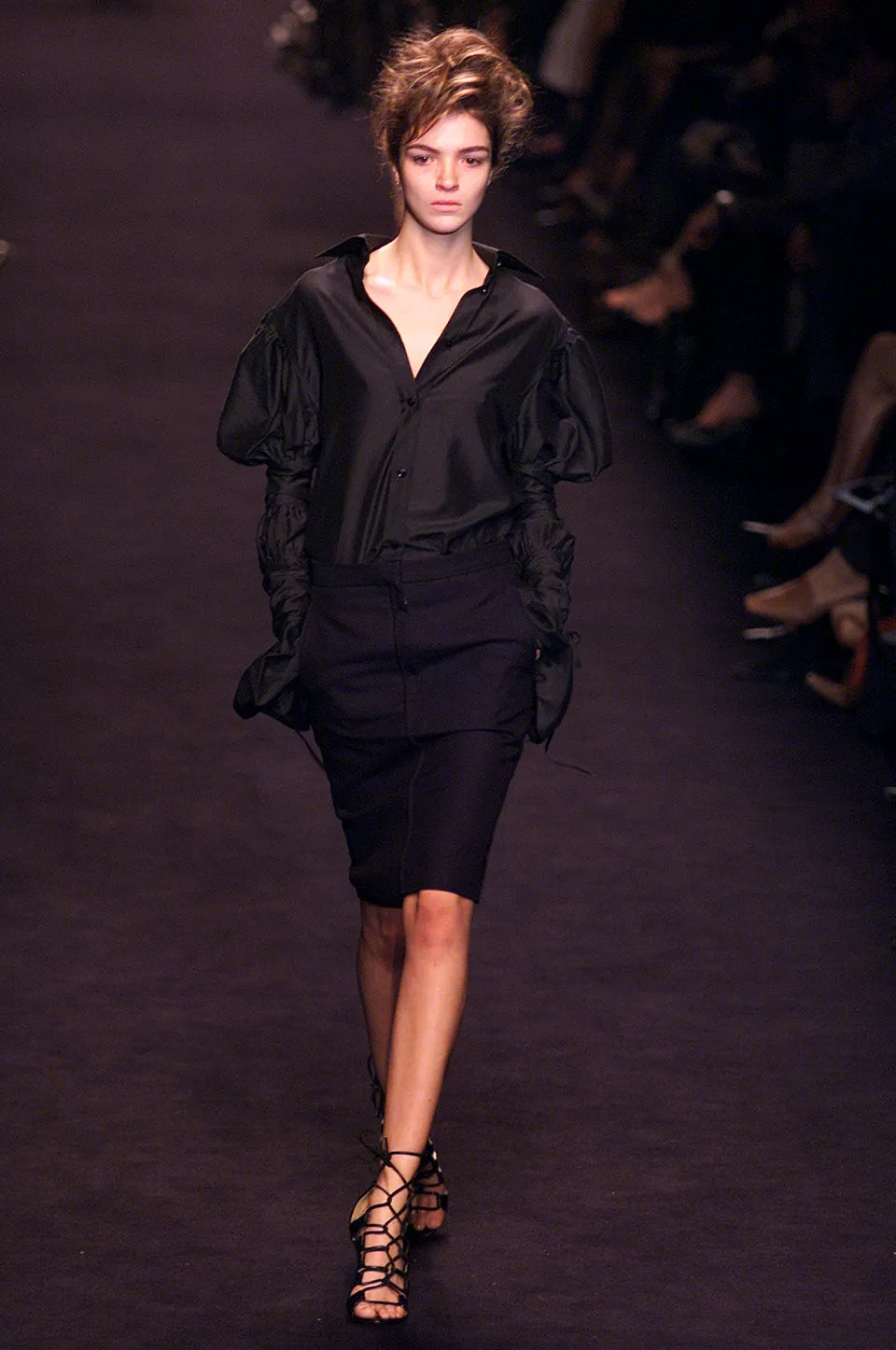 A/W 2002 Yves Saint Laurent by Tom Ford runway lace-up shirt
