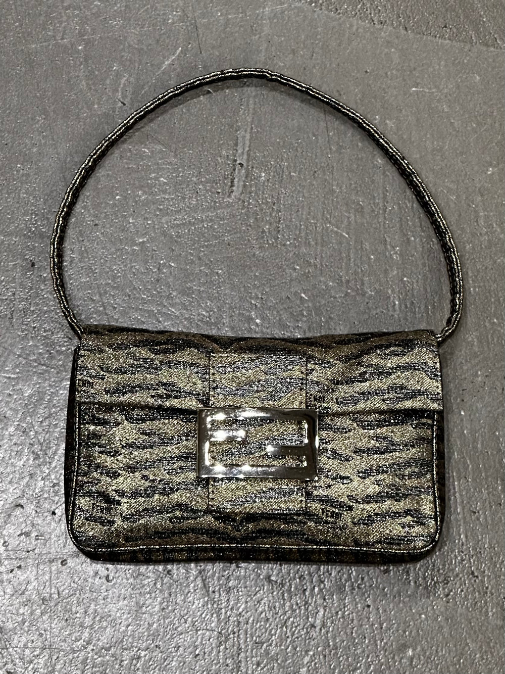 2000s Fendi mini Baguette bag with Shimmering Finish