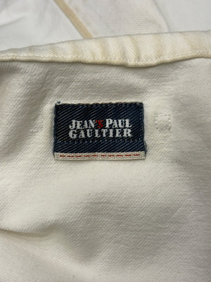 1990s Jean Paul Gaultier white military napoleon jacket