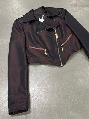 2000s Cavalli iridescent cropped jacket
