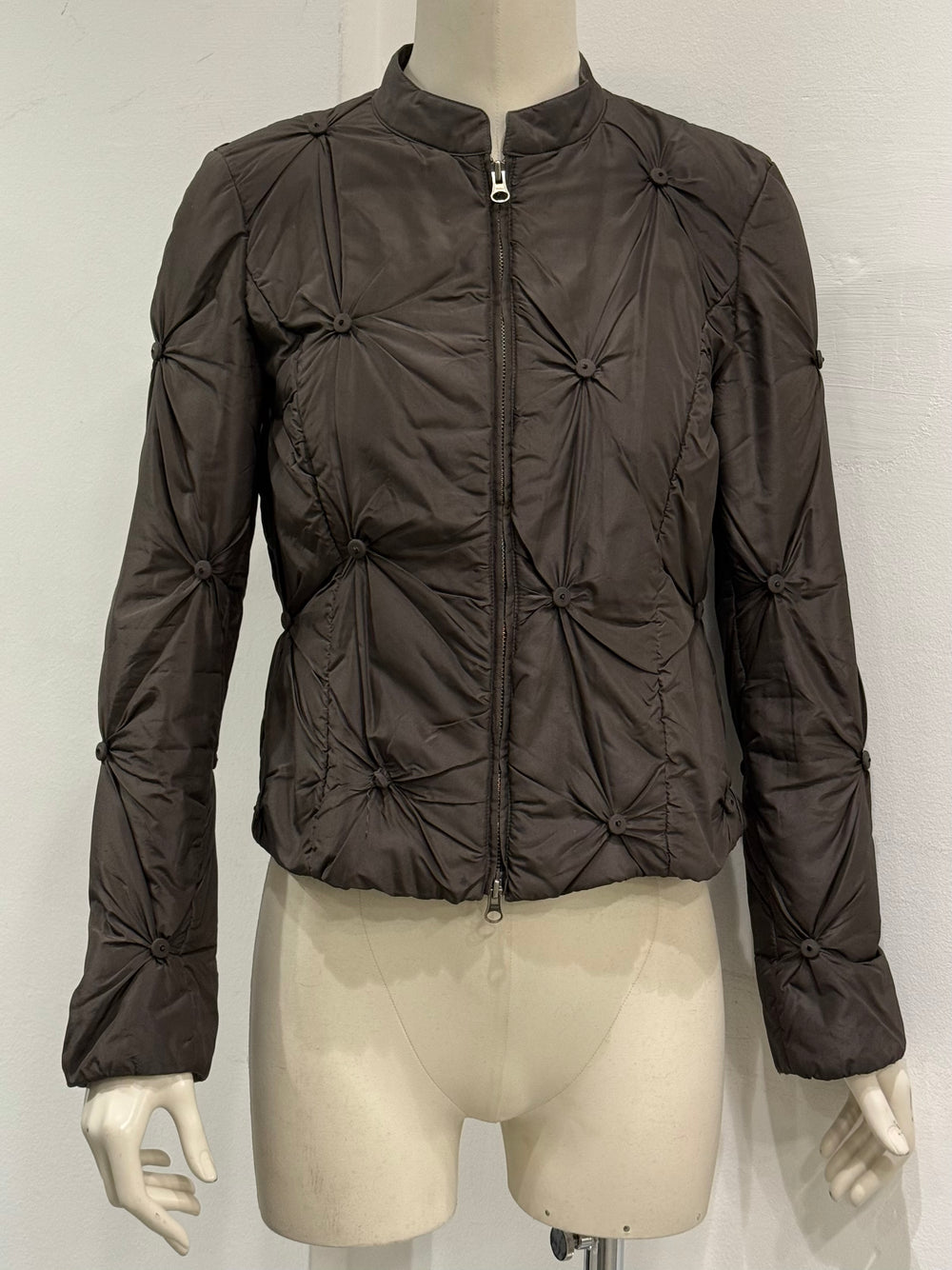 2006 Emporio Armani quilt padded jacket with gathered detailing