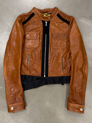 2000s Dolce & Gabbana paneled moto jacket