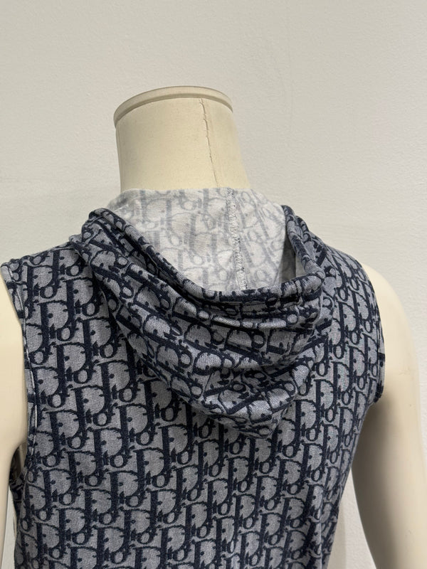 S/S2002 Christian Dior by Galliano monogram zipped vest with hoodie