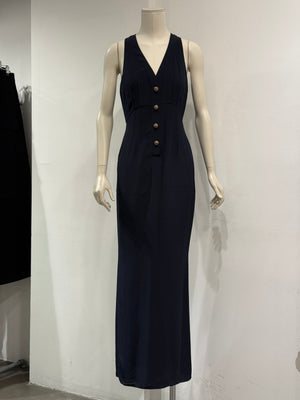 2000s Chanel silk scarf-neck maxi dress