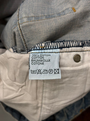 S/S2004 Dior by Hedi Slimane "Strip" Bleu Clair waxed jeans