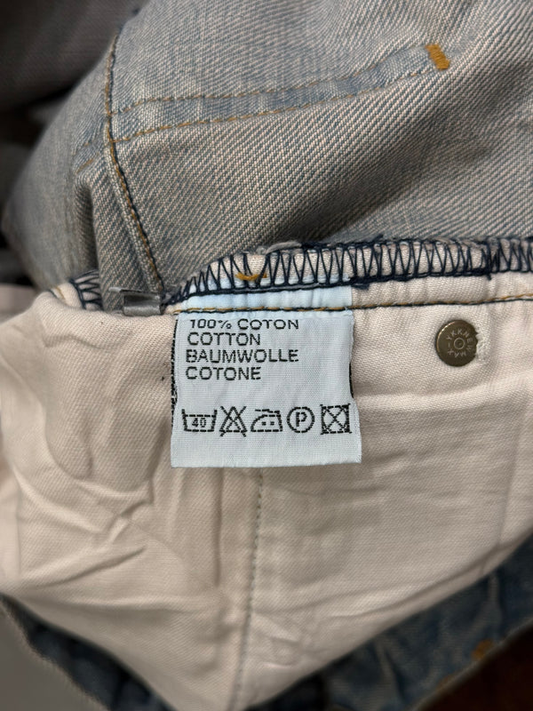 S/S2004 Dior by Hedi Slimane "Strip" Bleu Clair waxed jeans