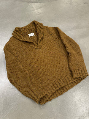 1990s Maison Margiela Miss Deanna Heavy Knit Shawl Collar Sweater