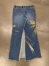 Load image into Gallery viewer, S/S2001 Roberto Cavalli runway long denim skirt with gold details
