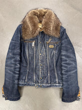 Load image into Gallery viewer, 2001 Dolce &amp; Gabbana real fur denim jacket
