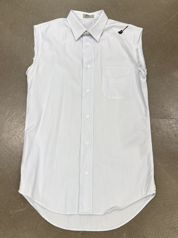 S/S2005 Dior Homme embroidered guitar sleeveless cotton shirt