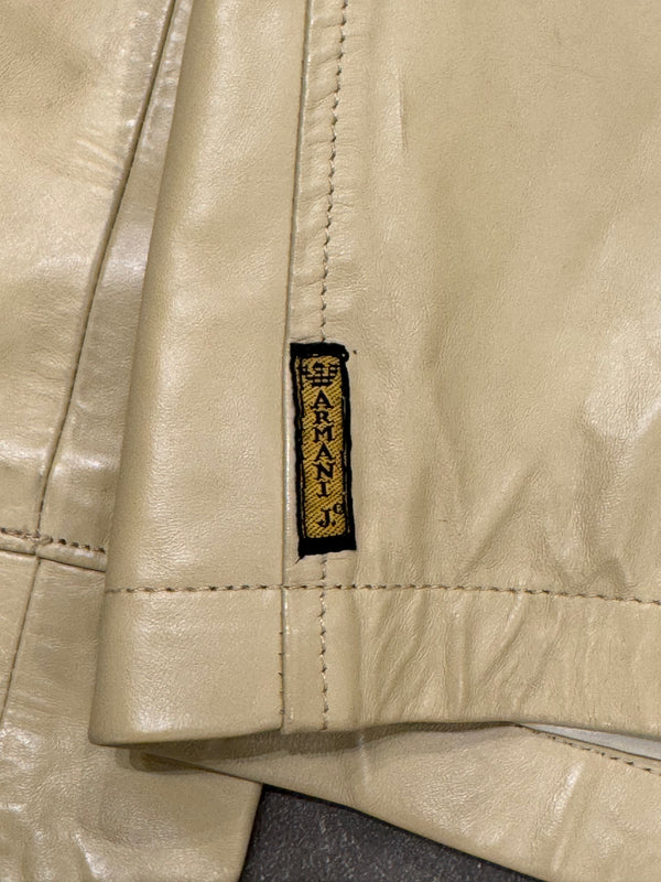1990s Emporio Armani work leather jacket