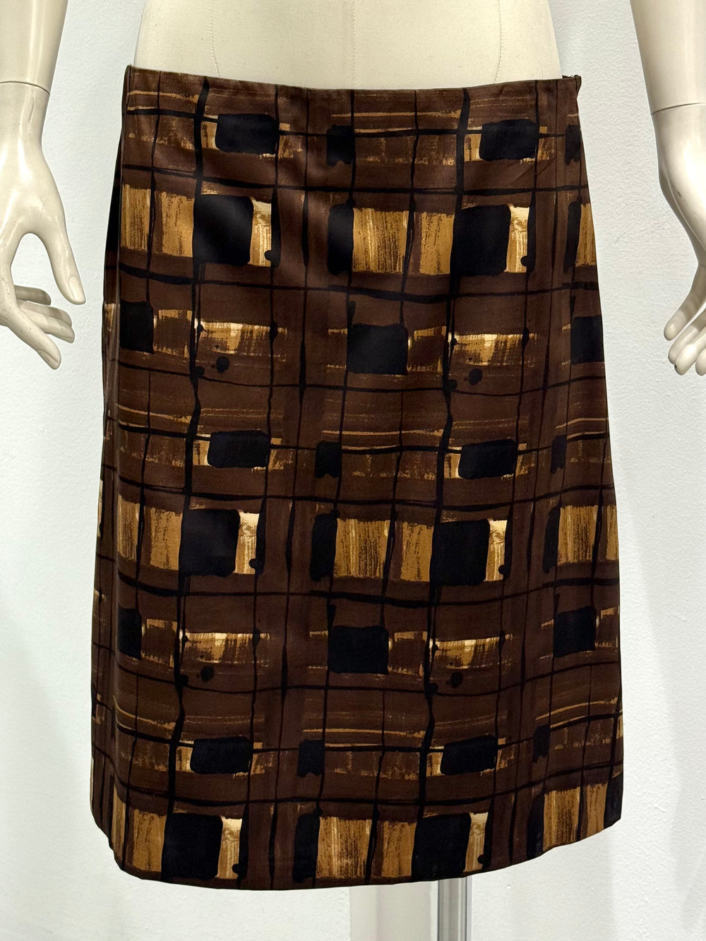 2010 Prada geometric midi skirt