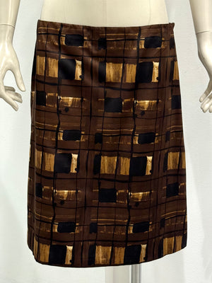 2010 Prada geometric midi skirt