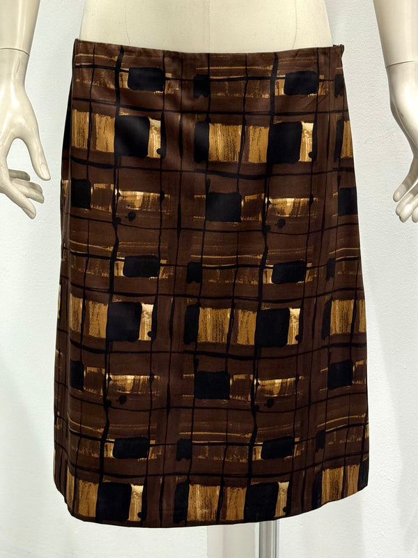 2010 Prada geometric midi skirt