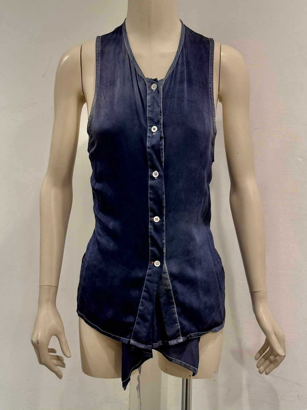 S/S2005 Ann Demeulemeester buttons-up sleeveless shirt
