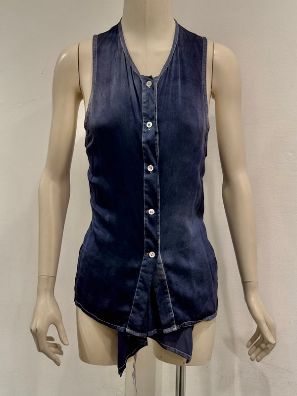 S/S2005 Ann Demeulemeester buttons-up sleeveless shirt