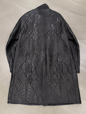A/W1990 Gianni Versace embossed leather coat