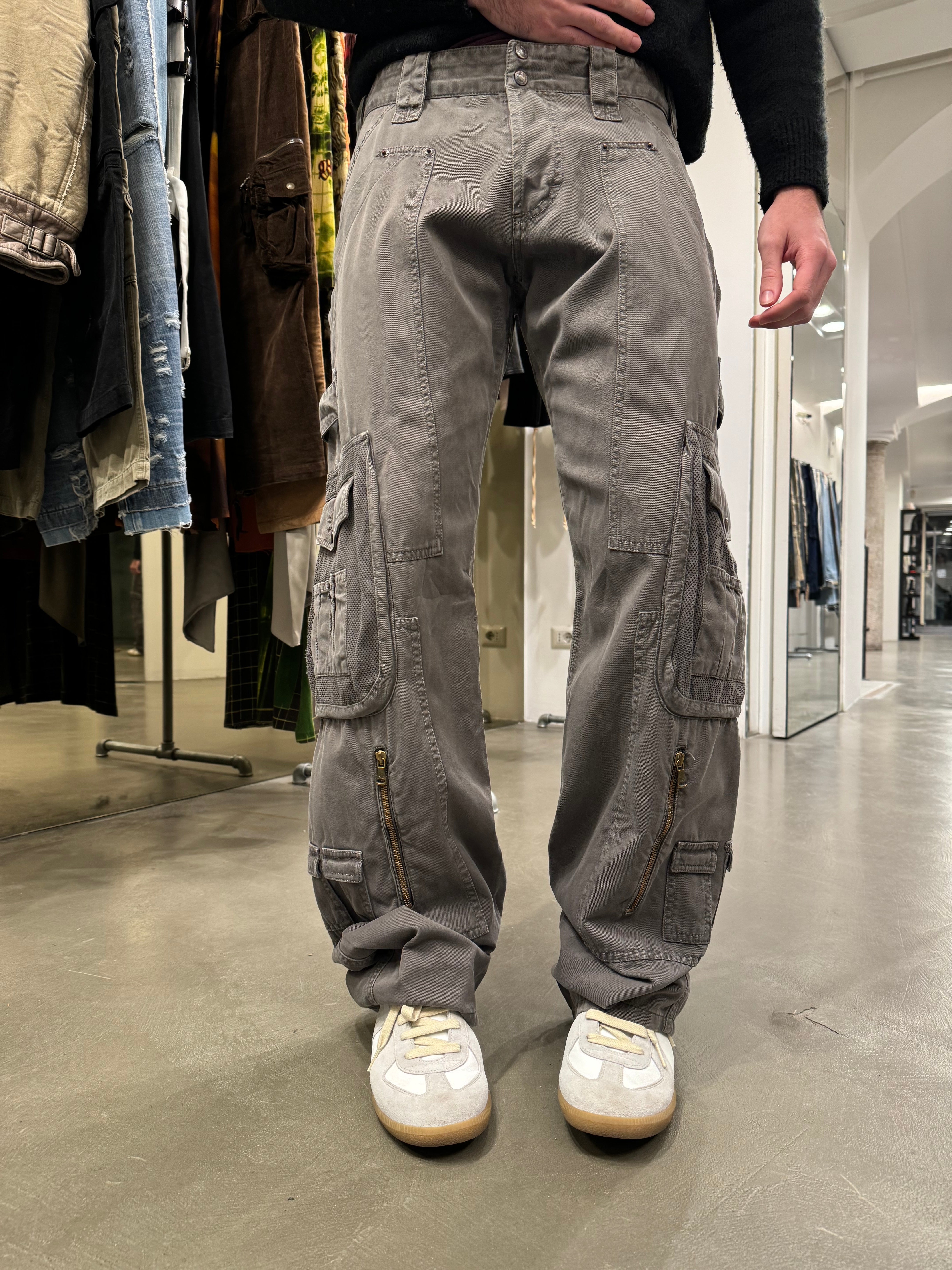 パンツ 00s dolce&gabbana derk grey cotton pants SS2003 Dolce & Gabbana military cargo pants