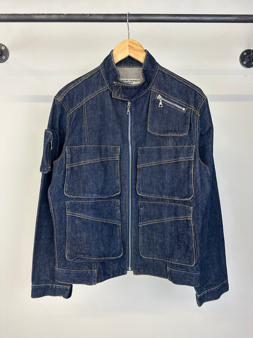 1990s Katharine Hamnett London cargo denim jacket