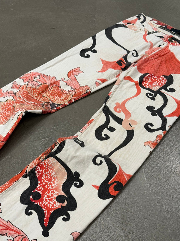 2000s Cavalli floral print pants