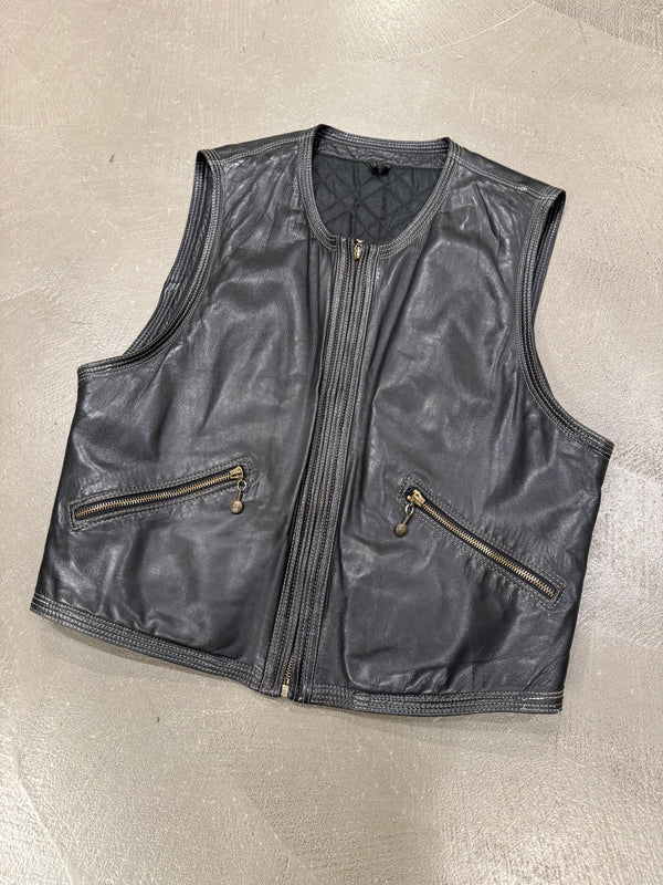 1990s Versace “Adonis Hasselt” leather vest
