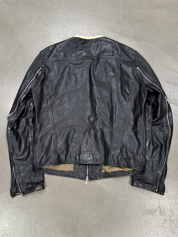 SS2014 Dsquared2 multi-zip biker leather jacket