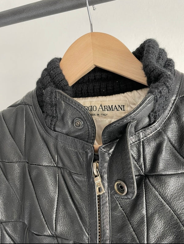 1980s Armani leather bomber jacket