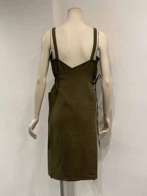 1990s Prada linen wrap dress