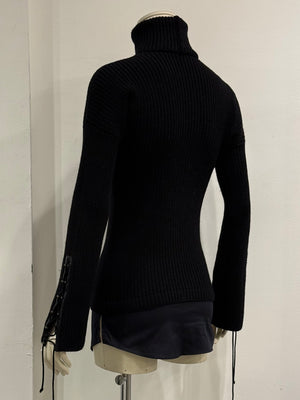 1990s Gucci by Tom Ford lace-up turtleneck knit