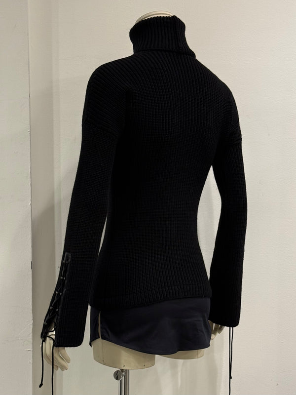1990s Gucci by Tom Ford lace-up turtleneck knit