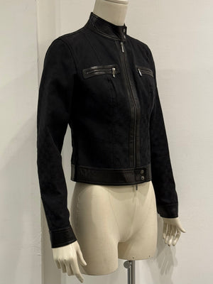 A/W2000 Gucci by Tom Ford monogram canvas jacket with leather trim