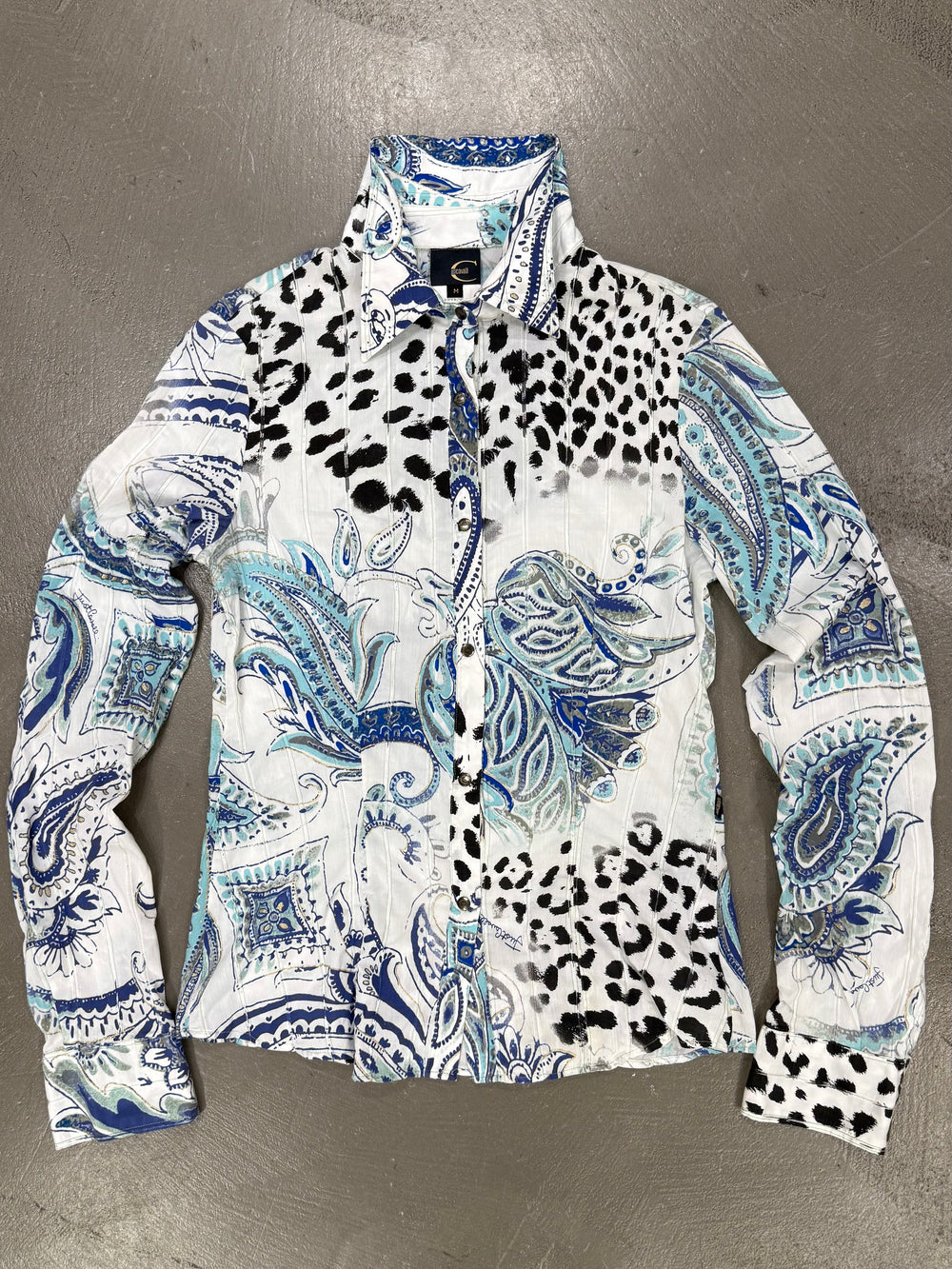 2000s Cavalli paisley leopard shirt