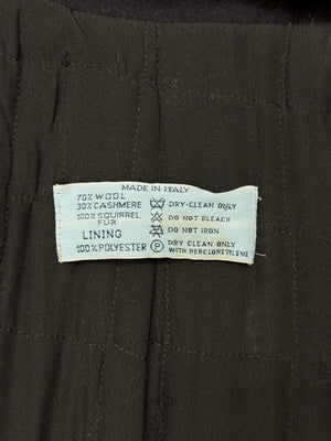 1990s Prada squirrel fur collar long wool coat