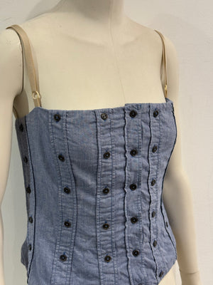 2000s Dolce & Gabbana buttons denim corset
