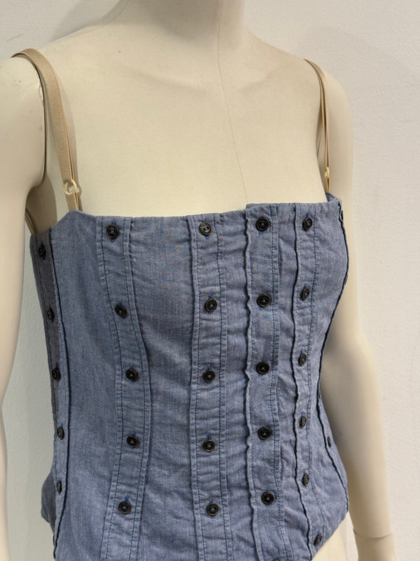 2000s Dolce & Gabbana buttons denim corset