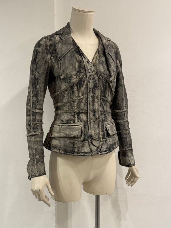 A/W2006 Christian Dior by John Galliano runway painted denim jacket