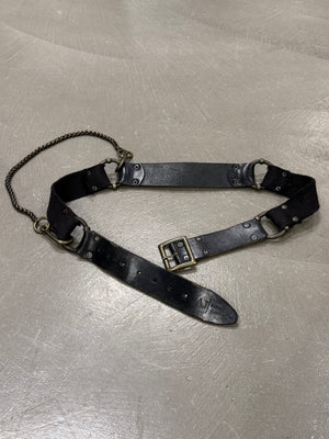 2000s Armani bondage leather belt