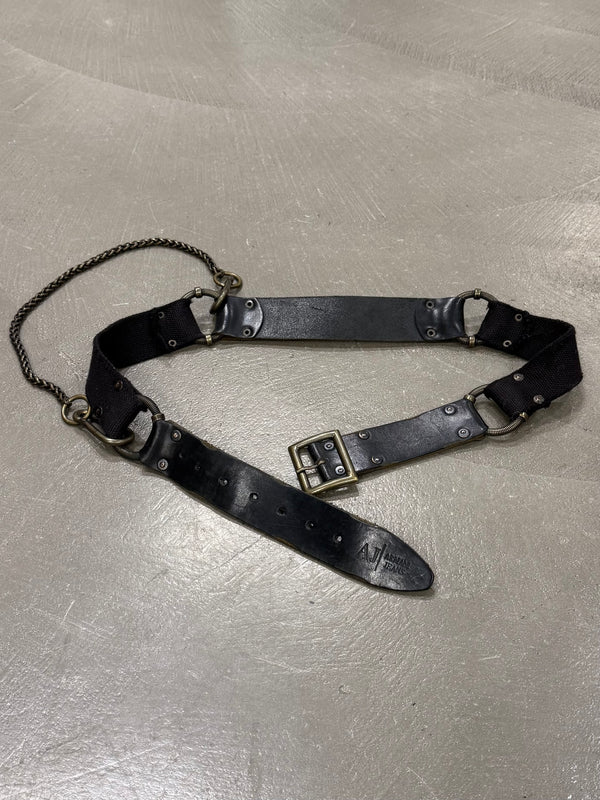 2000s Armani bondage leather belt