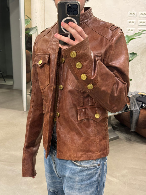 S/S2003 DSquared2 “Civil War” runway military leather jacket