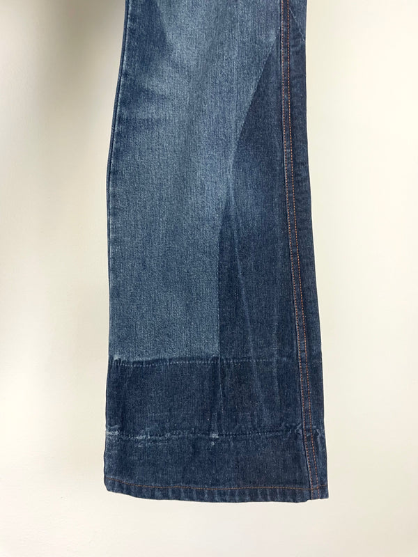 SS2003 Jean Paul Gaultier flared patchwork jeans