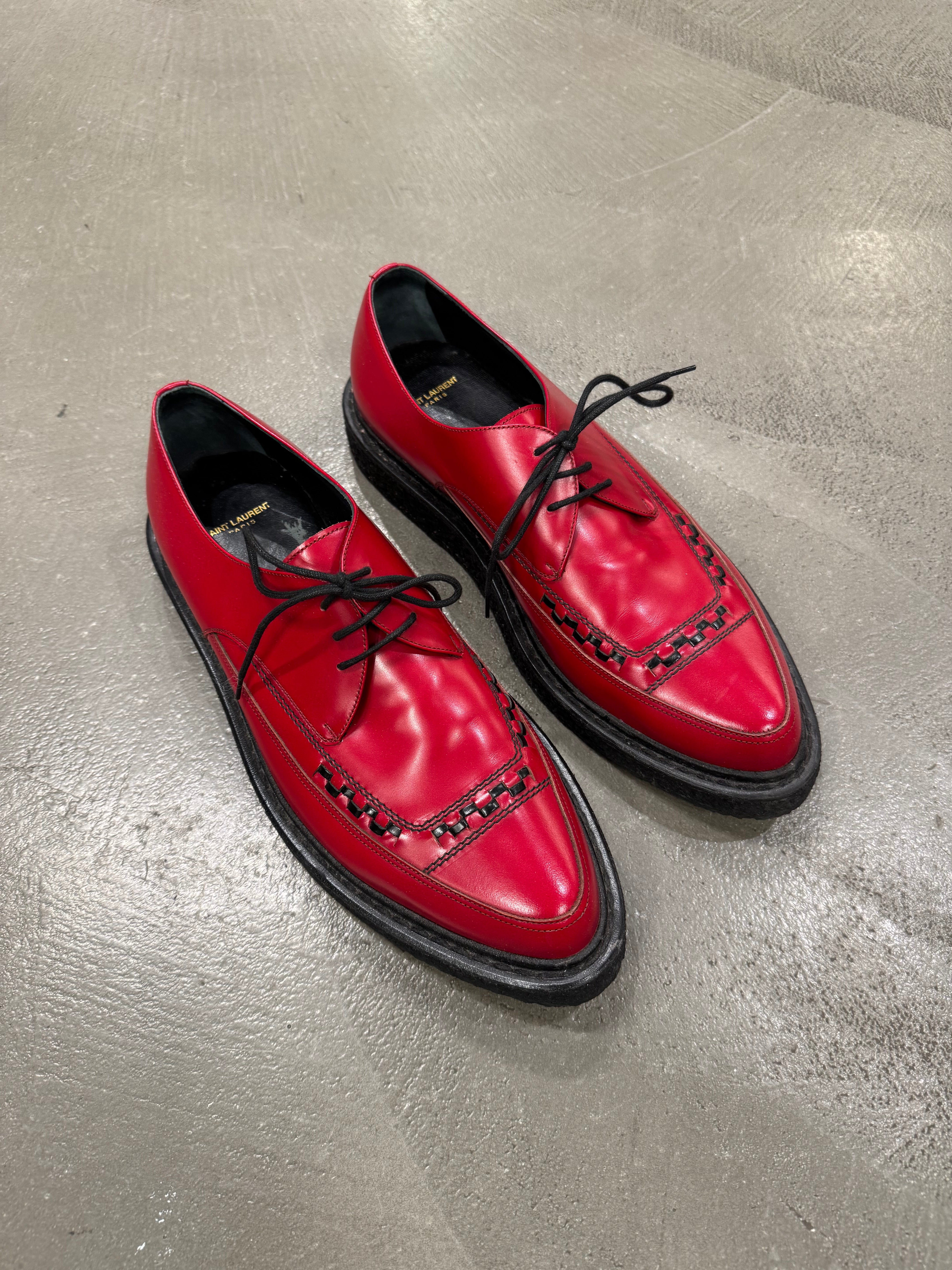 A/W2014 Saint Laurent by Hedi Slimane runway leather creepers derby sh