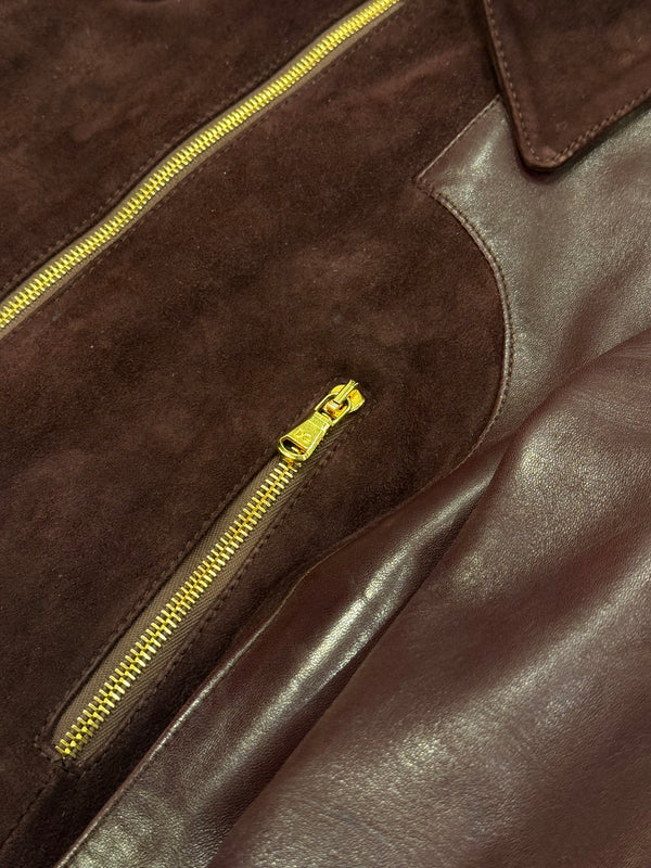 2001 Dolce & Gabbana paneled hybrid leather jacket