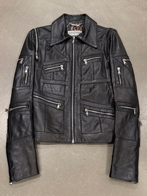 2001 Dolce & Gabbana multi-zip biker leather jacket