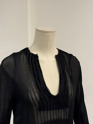 2000s Yves Saint Laurent by Tom Ford silk sheer blouse