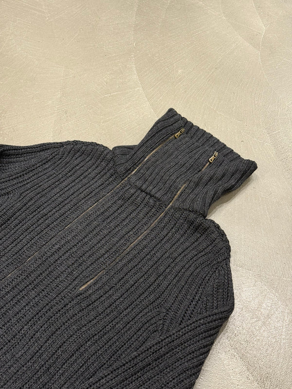 A/W2003 Dolce & Gabbana double zipper ribbed knit