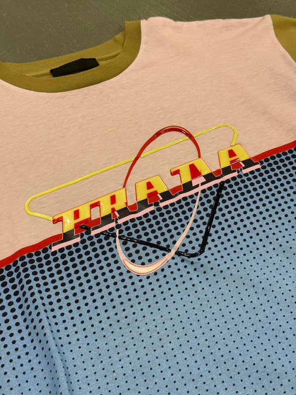 2019 Prada space color block t-shirt