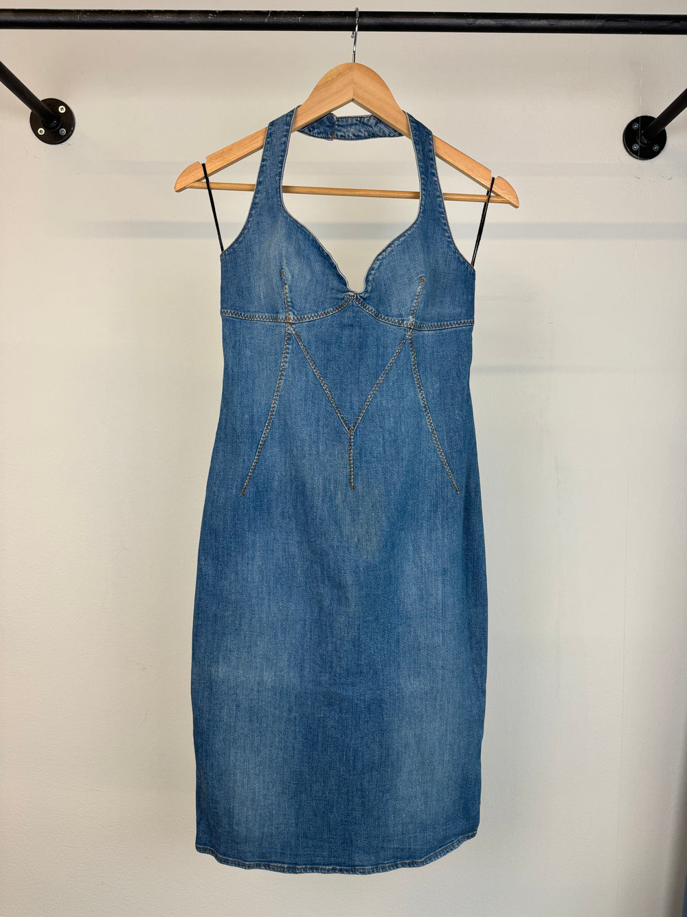 2000s Dolce & Gabbana denim midi dress